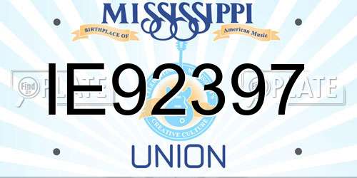 IE92397 Mississippi License Plate
