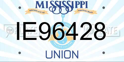IE96428 Mississippi License Plate