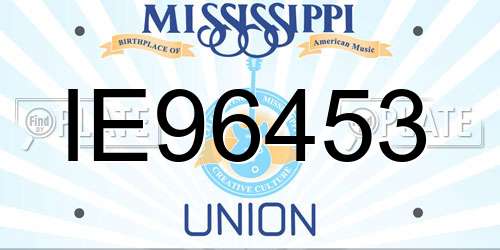 IE96453 Mississippi License Plate