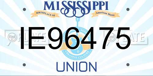 IE96475 Mississippi License Plate