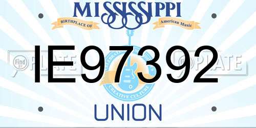 IE97392 Mississippi License Plate