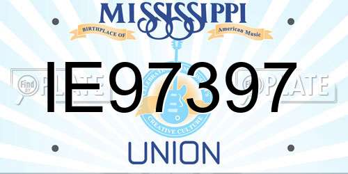 IE97397 Mississippi License Plate