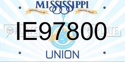 IE97800 Mississippi License Plate