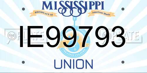 IE99793 Mississippi License Plate