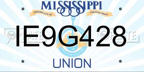 IE9G428 Mississippi License Plate