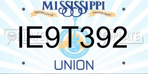 IE9T392 Mississippi License Plate