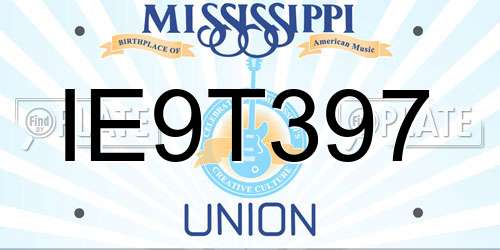 IE9T397 Mississippi License Plate