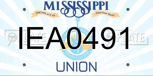 IEA0491 Mississippi License Plate