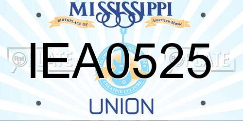 IEA0525 Mississippi License Plate