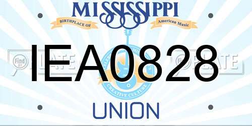 IEA0828 Mississippi License Plate