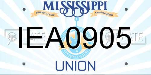 IEA0905 Mississippi License Plate