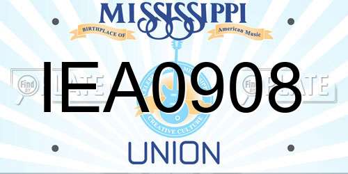 IEA0908 Mississippi License Plate
