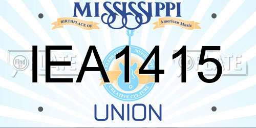 IEA1415 Mississippi License Plate