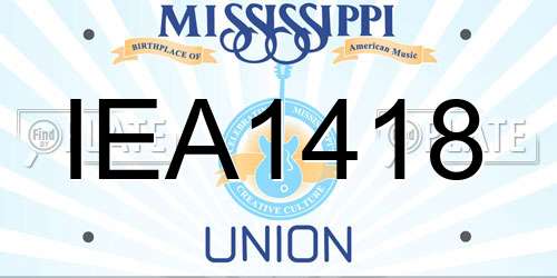 IEA1418 Mississippi License Plate