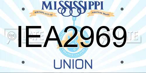 IEA2969 Mississippi License Plate