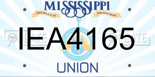 IEA4165 Mississippi License Plate