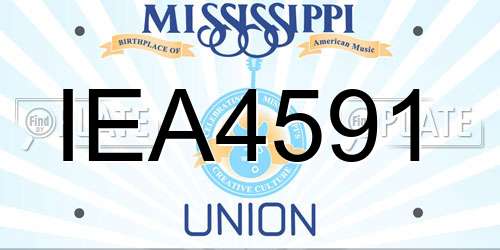 IEA4591 Mississippi License Plate