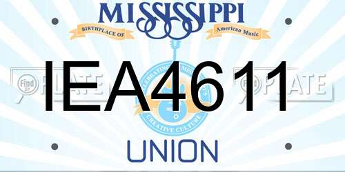 IEA4611 Mississippi License Plate