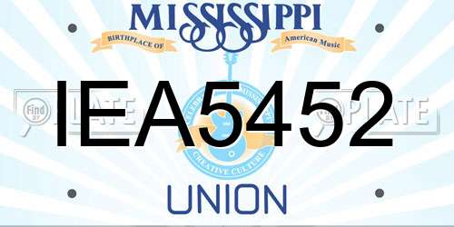 IEA5452 Mississippi License Plate