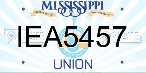 IEA5457 Mississippi License Plate