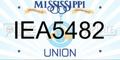 IEA5482 Mississippi License Plate
