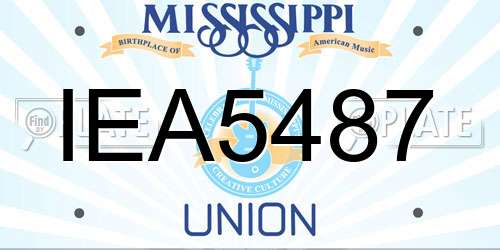 IEA5487 Mississippi License Plate