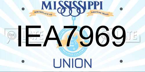 IEA7969 Mississippi License Plate