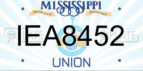 IEA8452 Mississippi License Plate