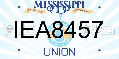 IEA8457 Mississippi License Plate