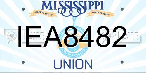 IEA8482 Mississippi License Plate