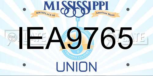 IEA9765 Mississippi License Plate