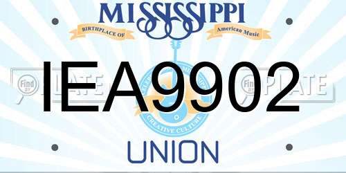 IEA9902 Mississippi License Plate
