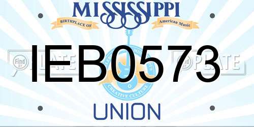 IEB0573 Mississippi License Plate