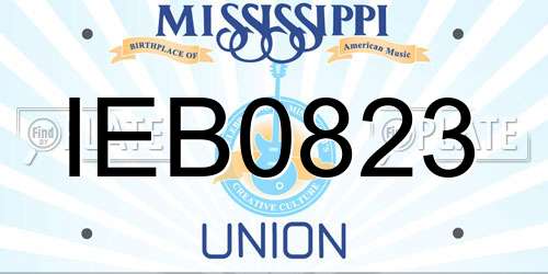IEB0823 Mississippi License Plate