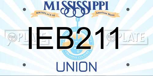 IEB211 Mississippi License Plate
