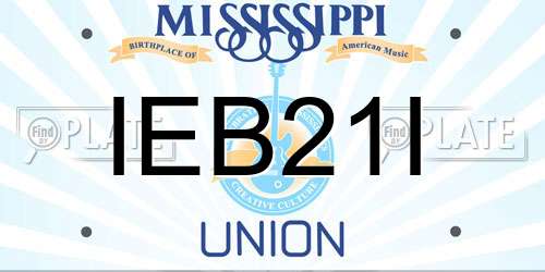 IEB21I Mississippi License Plate