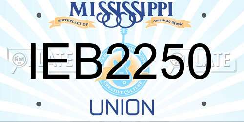 IEB2250 Mississippi License Plate