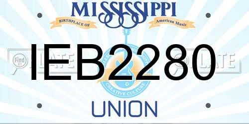 IEB2280 Mississippi License Plate