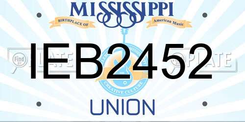 IEB2452 Mississippi License Plate
