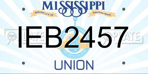IEB2457 Mississippi License Plate