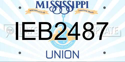 IEB2487 Mississippi License Plate