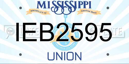 IEB2595 Mississippi License Plate