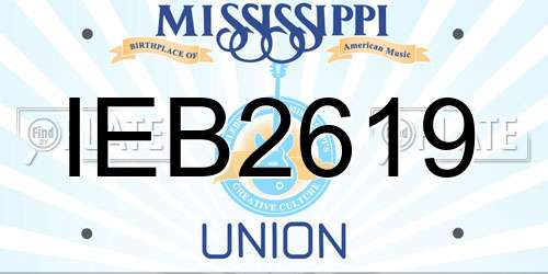 IEB2619 Mississippi License Plate