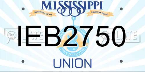 IEB2750 Mississippi License Plate