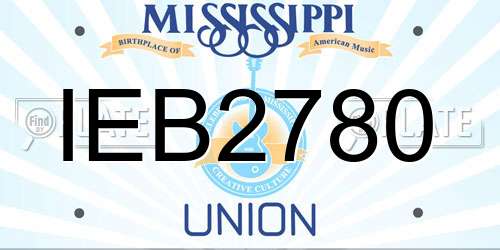 IEB2780 Mississippi License Plate