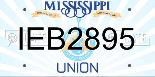IEB2895 Mississippi License Plate