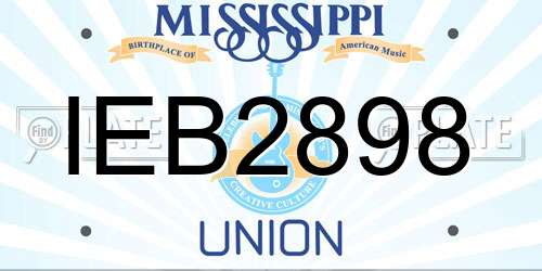 IEB2898 Mississippi License Plate