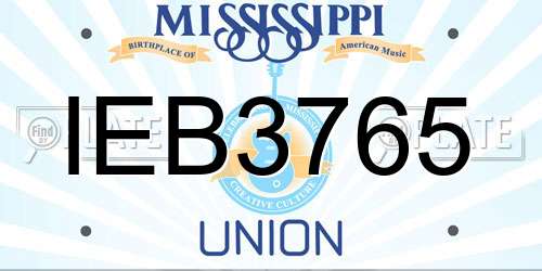 IEB3765 Mississippi License Plate