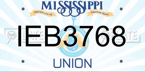 IEB3768 Mississippi License Plate