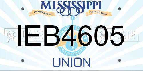 IEB4605 Mississippi License Plate
